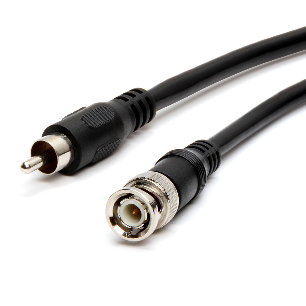 BNC Male to RCA Male 75 Ohm coaxial cable RG59U - 12 Feet